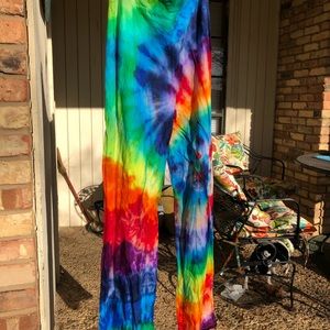 Rainbow tie dye yoga pants